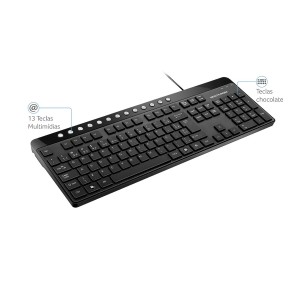 Teclado Com Fio Comfort Multimídia Teclas Chocolate-TC143-84624