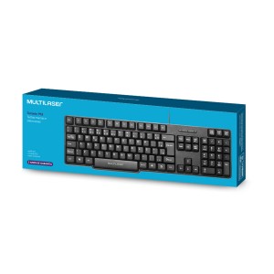 Teclado Com Fio Slim Conexão Ps2 Resistente água Preto-TC225-30858