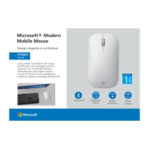 Mouse Sem Fio Modern Microsoft Sensor Bluetrack Branco-KTF00056-69630