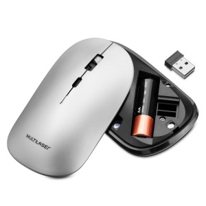 Mouse Sem Fio Slim Multimode 2.4ghz Silencioso Cinza-MO332-41392