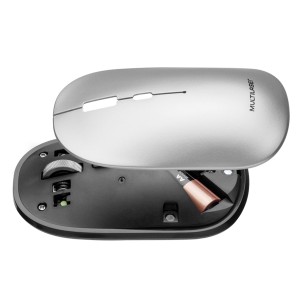 Mouse Sem Fio Slim Multimode 2.4ghz Silencioso Cinza-MO332-54112