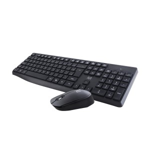 Kit Combo Teclado E Mouse Sem Fio Design Concavo Preto-TC244-72447