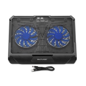 Base Cooler Para Notebook Com 2 Ventiladores E 9 Niveis De Altura-AC382