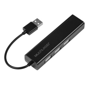 Hub Usb 2.0 3 Portas Com Rj45 10/100 Preto-AC304