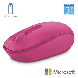 Mouse Sem Fio Mobile 1850 Microsoft 3 Bot 1000dpi Ambidestro Usb Rosa-U7Z00062-55677