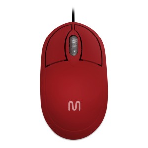 Mouse Com Fio Classic Conexão 3 Botões Vermelho-MO303