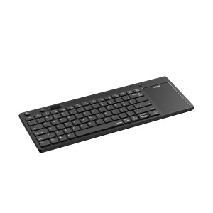 Teclado Sem Fio Touch Pad Integrado 2.4 Ghz Resistente A água Preto-RA039-18968