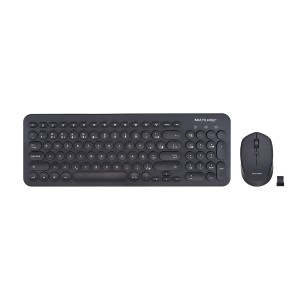 Kit Combo Teclado E Mouse Sem Fio Cs600 Ajustável Teclas Redondas Preto-TC231