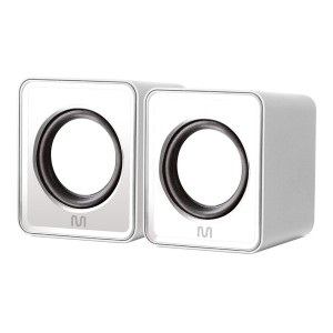 Caixas De Som 2.0 3w Rms Controle De Volume Som Estéreo Branco-SP199-448