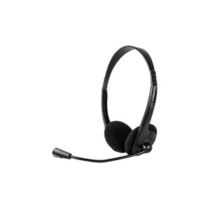 Headset Com Fio Hf100 100mw Microfone Flexível Preto-PH002