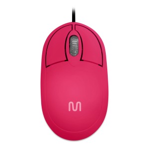 Mouse Com Fio Classic Conexão Usb 1200dpi 3 Botões Rosa-MO304