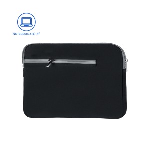 Case Neoprene Para Notebook Ate 14" Preto E Cinza-BO207