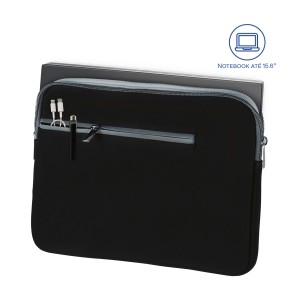 Case Neoprene Para Notebook Ate 15.6" Preto E Cinza-BO400-45587