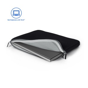 Case Neoprene Para Notebook Ate 15.6" Preto E Cinza-BO400-65577