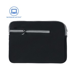 Case Neoprene Para Notebook Ate 15.6" Preto E Cinza-BO400