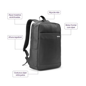 Mochila Multilaser Elegance Para Notebook Ate 15.6" Preta-BO439-91434