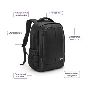 Mochila Multilaser Executive Para Notebook Ate 15.6" Preta-BO440-30373