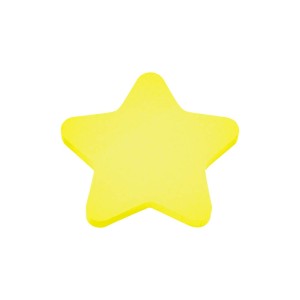 Bloco Adesivo Estrela 70x70mm Amarelo Neon 50 Folhas-EI026-278