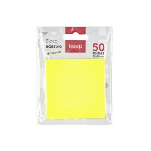 Bloco Adesivo Pet Amarelo 75x75mm 50 Folhas-EI029-26547