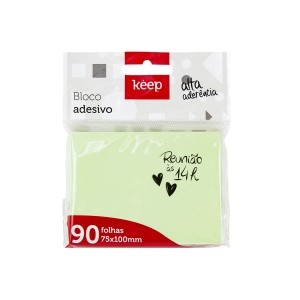 Bloco Adesivo 75x100mm Verde 90 Folhas-EI035-79871