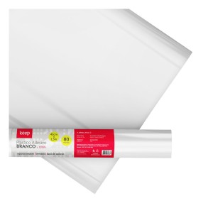 Plastico Adesivo Branco 0.08mm Pvc 45cmx1,5m-EI069