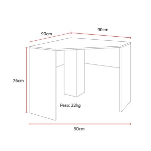 Mesa De Canto Para Computador 90x90cm Branco Fosco-EI076-99687