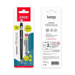 Lapiseira Técnica 0.5mm Preta + 1 Tubo De Grafite 1 Unidade-EI111-57486