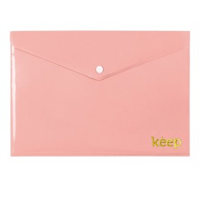 Pasta Envelope A5 Fecho Botao Rosa-EI143-625