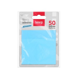 Bloco Adesivo Pet Azul Pastel Transparente 75x75mm 50 Folhas-EI151-11180