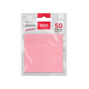 Bloco Adesivo Pet Rosa Pastel Transparente 75x75mm 50 Folhas-EI152-37794