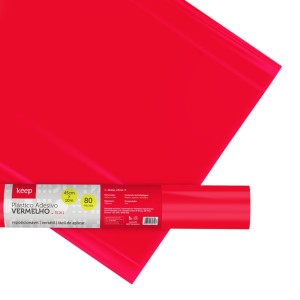 Plastico Adesivo Vermelho 0.08mm Pvc 45cmx10m-EI161-275