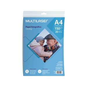 Papel Fotográfico Glossy A4 150g 20 Folhas-PE038