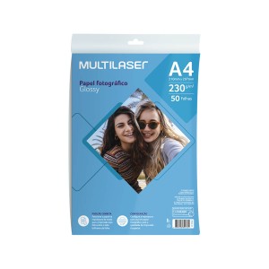 Papel Fotografico Glossy A4 230g 50 Folhas-PE041