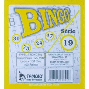 Bloco Para Bingo Amarelo 120x108mm 100f Jornal-110285-48974