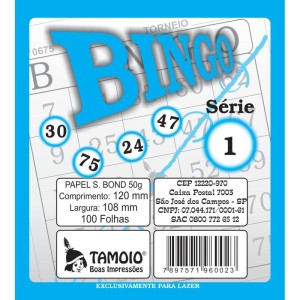 Bloco Para Bingo Azul 120x108mm 100f Jornal-110282-25687