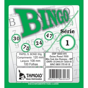 Bloco Para Bingo Verde 120x108mm 100f Jornal-110283-18346