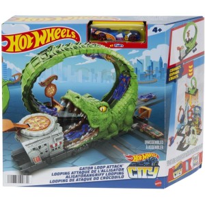 Hot Wheels Pista City Nêmesis Crocodilo Ataque Pizza-103874-80158