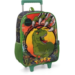 Mochila Infantil Com Rodinha Up4you Dinossauro G Preta-107045-57429