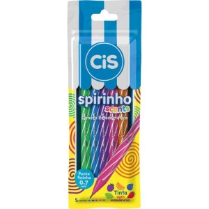 Caneta Esferografica Cis Spirinho Scents 0,7mm 5cor-109554-20759