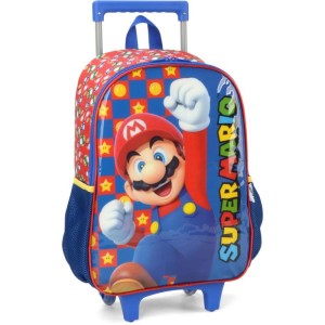 Mochila Infantil Com Rodinha Super Mario Bros G Vermelha-107074-60198