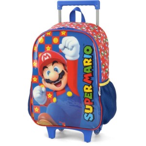 Mochila Infantil Com Rodinha Super Mario Bros G Vermelha-107074-96795