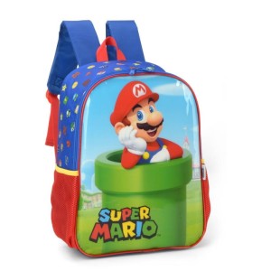 Mochila Infantil Super Mario Bros G Azul-107067-79159