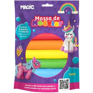 Massa Para Modelar Criativa Unicornio 6cores 150g C/acesso-110883-29500