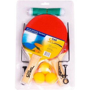 Raquete Para Ping Pong Kit C/ Raquete+3bolas+rede-057185-51864