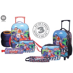 Mochila Infantil Com Rodinha Crazy For Speed Kit C/3pc (s)-110373-20321