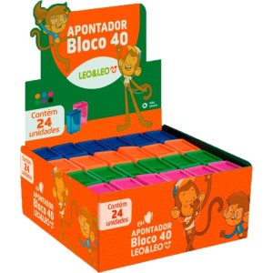 Apontador Com Deposito Leo E Leo Bloco 4cm Rosa/roxo-112609-91725