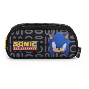 Estojo Tecido Sonic 2ziperes Preto-107954-77499