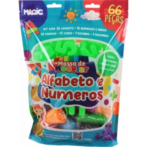 Massa Para Modelar Criativa Alfabeto E Numeros 600g 66pcs-111867-68204