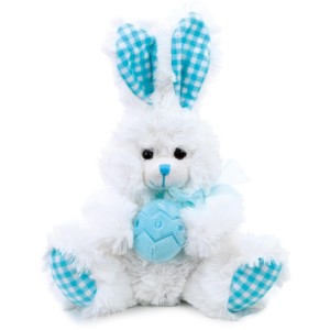 Coelhos De Pascoa Pelucia C/laco/ovo Azul 20cm-112179-55598