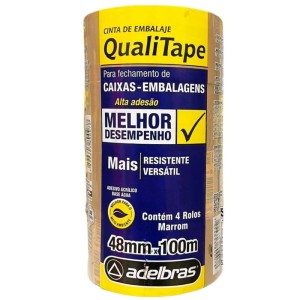 Fita Para Empacotamento Qualitape 48mmx100m. Marrom-112608-34835